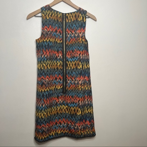 Kensie Sleeveless Zig-Zag Colorful Graffiti Zipperback Dress Size XS - Picture 6 of 8